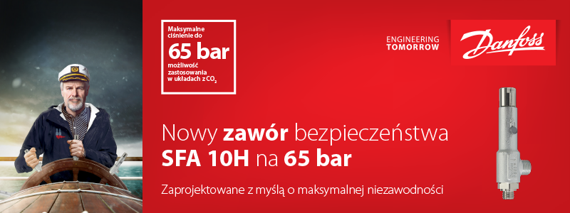 Danfoss - nowy zawór bezpieczeństwa SFA 10H - 65bar - CO2